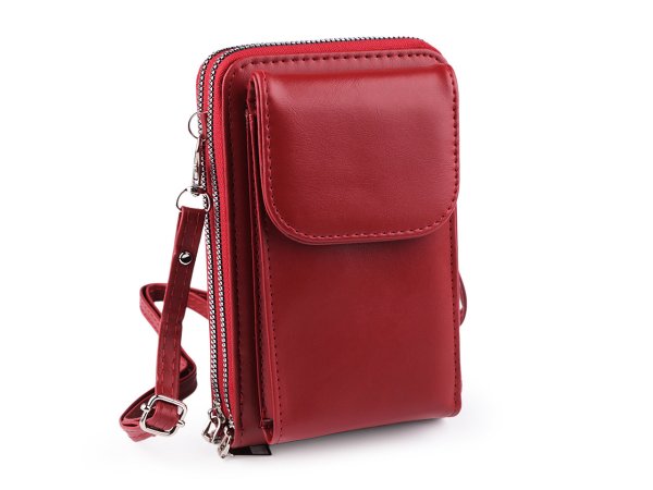 Peněženka s kapsou na mobil přes rameno crossbody 11x18 cm