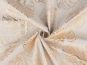 Bavlněná metráž / imitace lnu, monstera