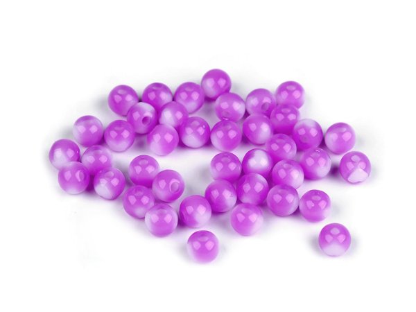 Plastové korálky Ø8 mm se srdíčkem