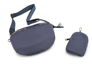 Kabelka crossbody s pouzdrem semišová 24x16 cm