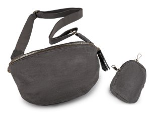 Kabelka crossbody s pouzdrem semišová 29x19 cm