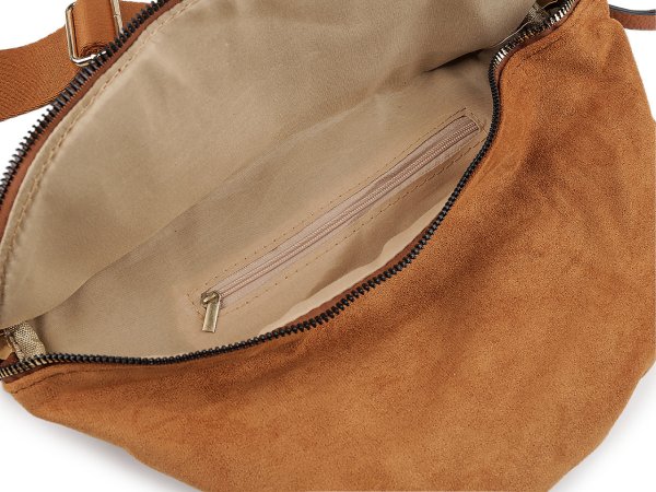 Kabelka crossbody s pouzdrem semišová 29x19 cm