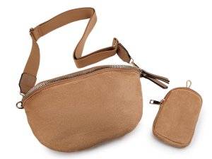 Kabelka crossbody s pouzdrem semišová 29x19 cm