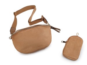 Kabelka crossbody s pouzdrem semišová 24x16 cm