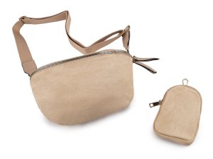 Kabelka crossbody s pouzdrem semišová 24x16 cm