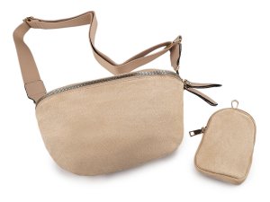Kabelka crossbody s pouzdrem semišová 29x19 cm