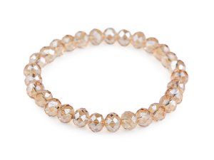 Náramek pružný z broušených korálků s AB efektem