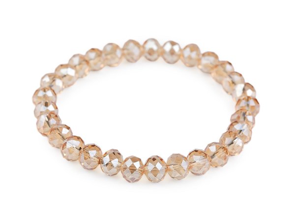 Náramek pružný z broušených korálků s AB efektem