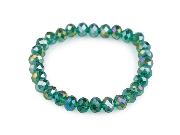 Náramek pružný z broušených korálků s AB efektem