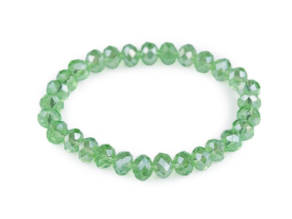 Náramek pružný z broušených korálků s AB efektem