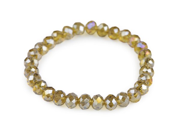 Náramek pružný z broušených korálků s AB efektem