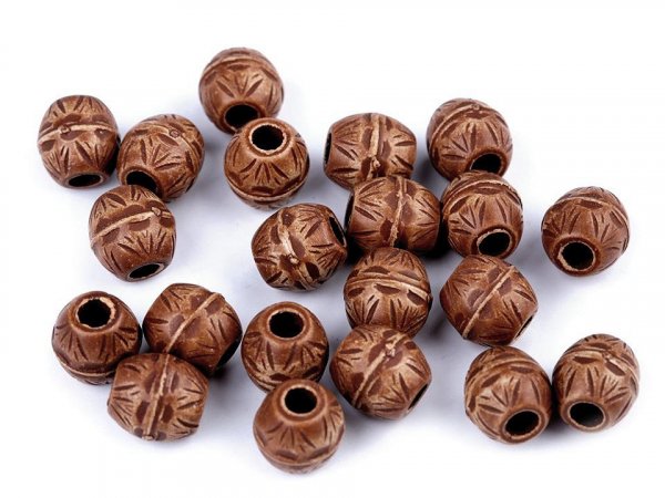 Plastové korálky ornament, růže Ø10 mm