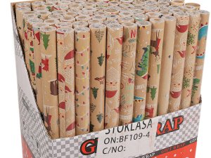 Balicí papír vánoční přírodní 0,7x2 m