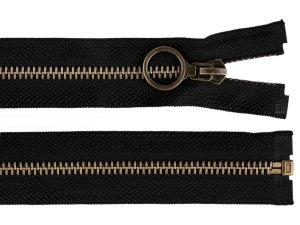 Kovový zip No 5 délka 60 cm s ozdobným jezdcem