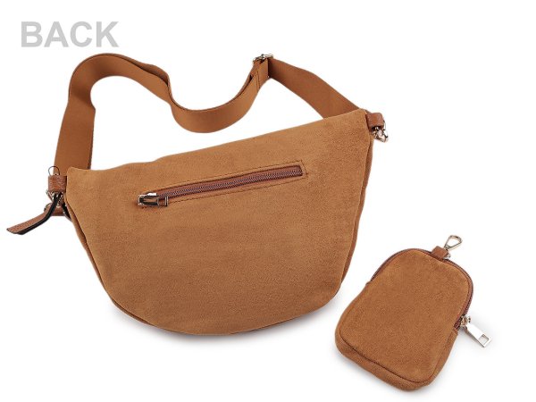 Kabelka crossbody s pouzdrem semišová 29x19 cm