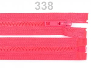 Kostěný zip šíře 5 mm délka 40 cm bundový - 338 Pink Lemonade neon