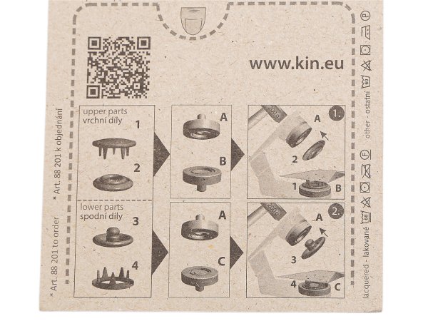 Knoflíky stiskací Roland style Ø11 mm na slabé látky