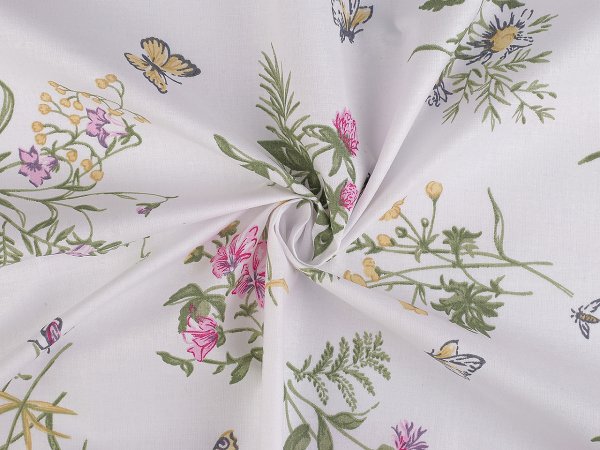 Bavlněná látka / plátno luční květy