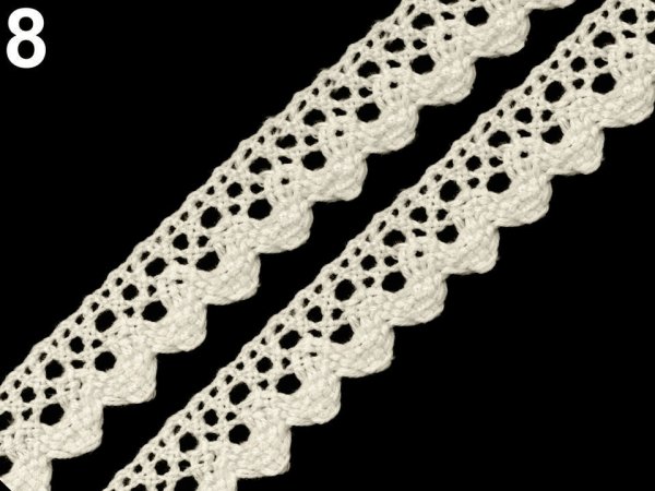 Bavlněná krajka paličkovaná šíře 15 mm