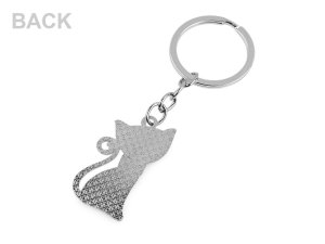 Kovový přívěsek na batoh / klíče kočka