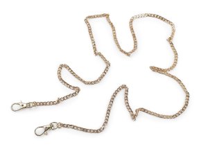 Řetízek plochý na kabelky s karabinou délka 117 cm