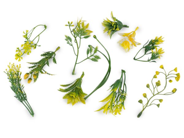 Umělé mini větvičky k aranžování, mix 11 ks