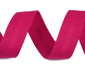 Šikmý proužek bavlněný elastický šíře 20 mm zažehlený - 13/ 9 pink