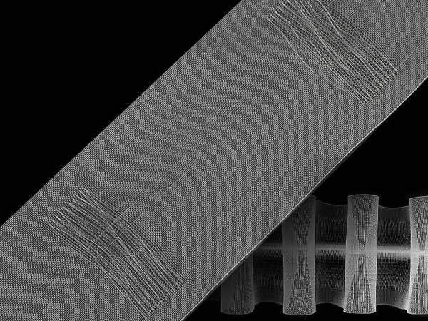 Záclonovka šíře 10 cm s poutky k navlečení na tyč