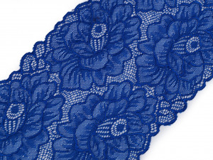 Elastická krajka / vsadka / běhoun šíře 15,5 cm - 3 (122) modrá královská