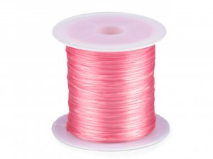 Pruženka / gumička plochá barevná šíře 1 mm - 15 růžová