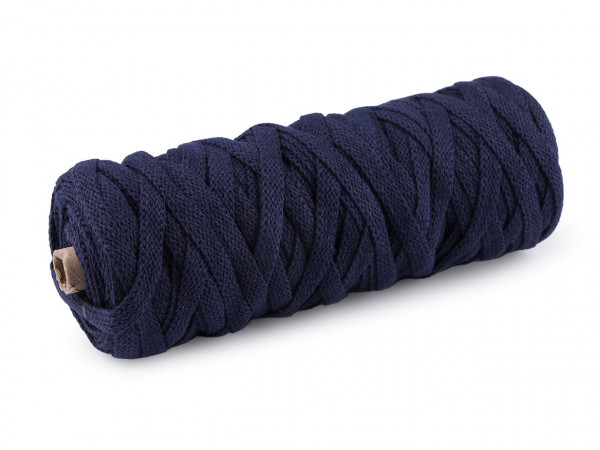 Bavlněná šňůra plochá tkaná / macrame šíře 8-10 mm