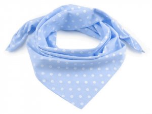 Bavlněný šátek s puntíky 65x65 cm - 9 (bsp059) modrá jemná