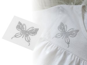 Hotfix nažehlovací kamínková aplikace na textil motýl