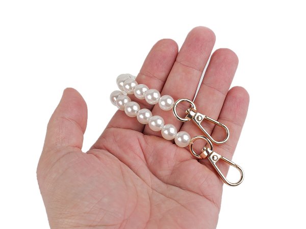 Perlový řetízek / ucho na kabelky a telefony délka 60 cm