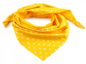 Bavlněný šátek s puntíky 65x65 cm - 34 (bsp045) žlutá žloutková