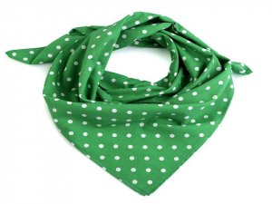 Bavlněný šátek s puntíky 65x65 cm - 3 (bsp069) zelená pastelová