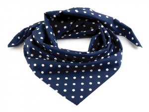 Bavlněný šátek s puntíky 65x65 cm - 19 (bsp065) modrá pařížská