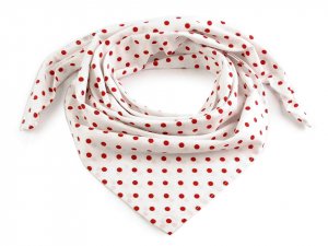 Bavlněný šátek s puntíky 65x65 cm - 7 (bsp052) bílá