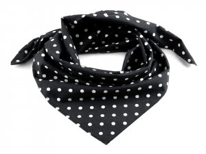 Bavlněný šátek s puntíky 65x65 cm - 2 (bsp073) černá