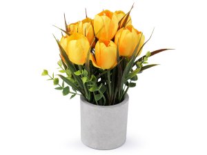 Umělé tulipány v květináči
