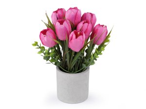 Umělé tulipány v květináči