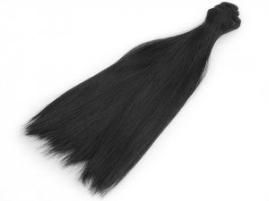 Paruka / vlasy pro panenky 20 cm - 3 černá