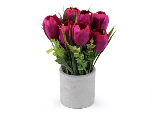 Umělé tulipány v květináči
