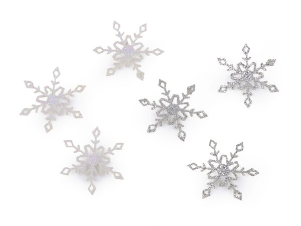Vánoční filcová vločka s glitry Ø30 mm