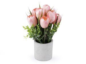 Umělé tulipány v květináči