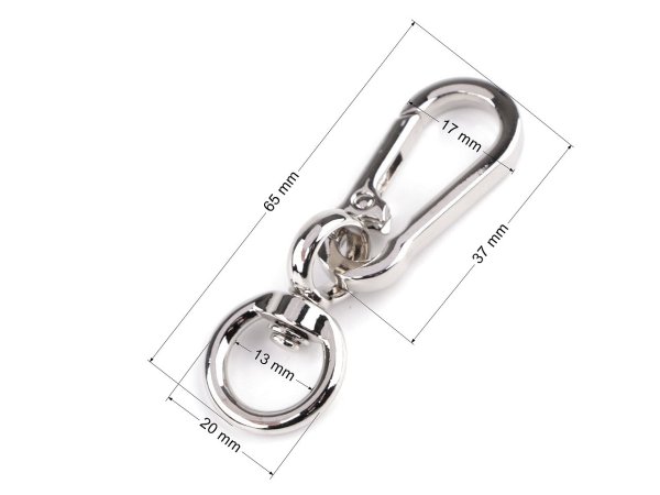 Kovová karabina s obrtlíkem průvlek 13 mm
