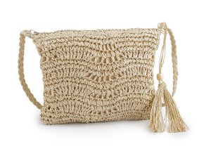 Háčkovavá kabelka z rafie - lýka se zipem 27x23 cm