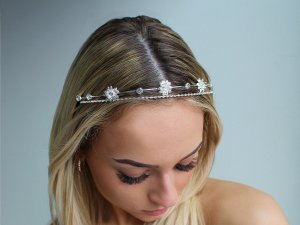 Štrasová čelenka do vlasů dvojitá