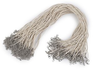 Voskovaná šňůrka s karabinkou délka 45 cm