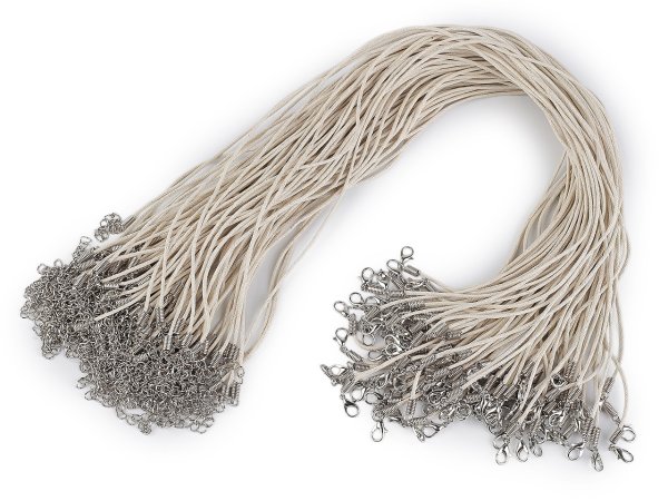 Voskovaná šňůrka s karabinkou délka 45 cm